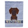 Dachshund - Wirehaired - Chocolate - Welcome House Flag
