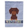 Dachshund - Chocolate - Welcome House Flag