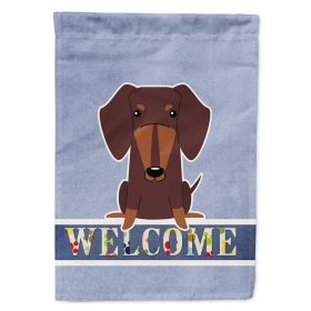 Dachshund - Chocolate - Welcome House Flag