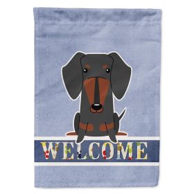 Dachshund - Black and Tan 1 - Welcome House Flag