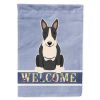Bull Terrier - Black and White - Welcome House Flag