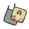 Basset Hound Easter Eggs Pair of Potholders