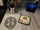 Basset Hound Easter Eggs Pair of Potholders