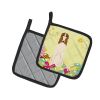 Borzoi Easter Eggs Pair of Potholders