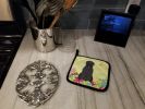 Black Russian Terrier Easter Eggs Pair of Potholders