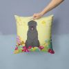 Black Russian Terrier Easter Eggs Decorative Pillow