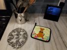 Airedale Terrier Easter Eggs Pair of Potholders
