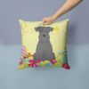 Miniature Schnauzer - Black - Easter Eggs Decorative Pillow