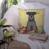 Miniature Schnauzer - Black and Silver - Easter Eggs Decorative Pillow