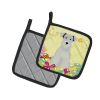 Miniature Schnauzer - White - Easter Eggs Pair of Potholders