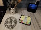 Miniature Schnauzer - White - Easter Eggs Pair of Potholders