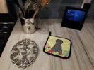 Briard - Black - Easter Eggs Pair of Potholders