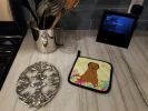 Briard - Brown - Easter Eggs Pair of Potholders