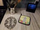 Bedlington Terrier - Blue - Easter Eggs Pair of Potholders