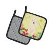 Bedlington Terrier - Sandy - Easter Eggs Pair of Potholders