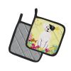 Boxer - White - Cooper - Easter Eggs Pair of Potholders