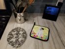 Boxer - White - Cooper - Easter Eggs Pair of Potholders