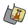 Boxer - Flashy Fawn - Easter Eggs Pair of Potholders