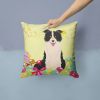 Border Collie - Black and White - Easter Eggs Decorative Pillow