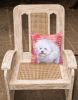 Bichon Frise 1 Love Stripes Fabric Decorative Pillow