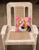 Basset Hound 1 Love Stripes Fabric Decorative Pillow