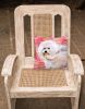 Bichon Frise #2 Love Stripes Fabric Decorative Pillow
