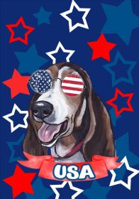 Basset Hound - Patriotic House Flag