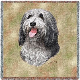 Bearded Collie - Lap Square Cotton Woven Throw