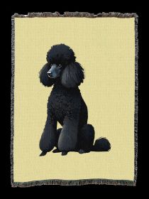 Poodle - Black - Cotton Woven Throw