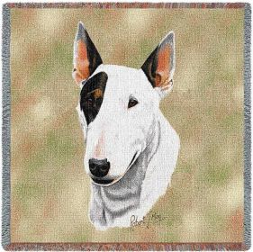 Bull Terrier - Lap Square Cotton Woven Throw