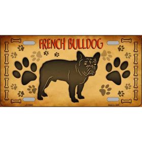 French Bulldog Metal License Plate