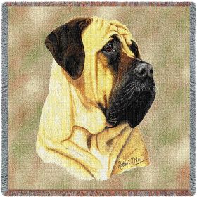 Bullmastiff - Lap Square Cotton Woven Throw