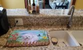 Bichon Frise Spring Dish Drying Mat
