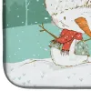 German Shepherd 1 Snowman Dish Drying Mat