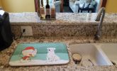 Boxer - White and Snowman Dish Drying Mat