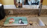 Boxer - Black and Snowman Dish Drying Mat