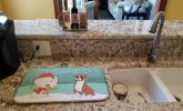 Boxer - Fawn and Snowman Dish Drying Mat