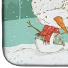 Bull Terrier - White Patched and Snowman Dish Drying Mat