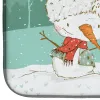 Corgi - Pembroke - Tricolor and Snowman Dish Drying Mat