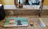 Cocker Spaniel - Black - and Snowman Dish Drying Mat