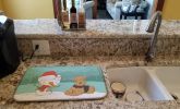 Airedale Terrier and Snowman Dish Drying Mat