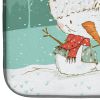 Airedale Terrier and Snowman Dish Drying Mat