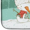 Chihuahua - Black and Snowman Dish Drying Mat