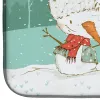 Dachshund - Black and Tan 1 and Snowman Dish Drying Mat