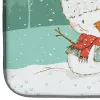 French Bulldog - Black 1 and Snowman Dish Drying Mat