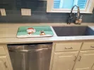 French Bulldog - Fawn 1 and Snowman Dish Drying Mat