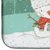 Maltese - Brown and Snowman Dish Drying Mat