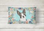 Boston Terrier Spring Art Decorative Pillow
