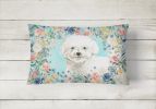 Bichon Frise Spring Art Decorative Pillow