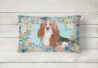 Basset Hound 1 Spring Art Decorative Pillow